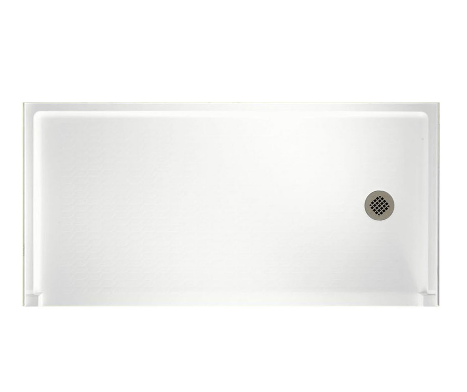 SBF-3060LM/RM 30 x 60 Swanstone® Alcove Shower Pan with Right Hand Drain in White view 5