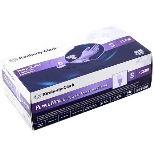 Purple Nitrile® Exam Glove 9-1/2" Long,  Small , Non Sterile, Powder Free- 100/Box