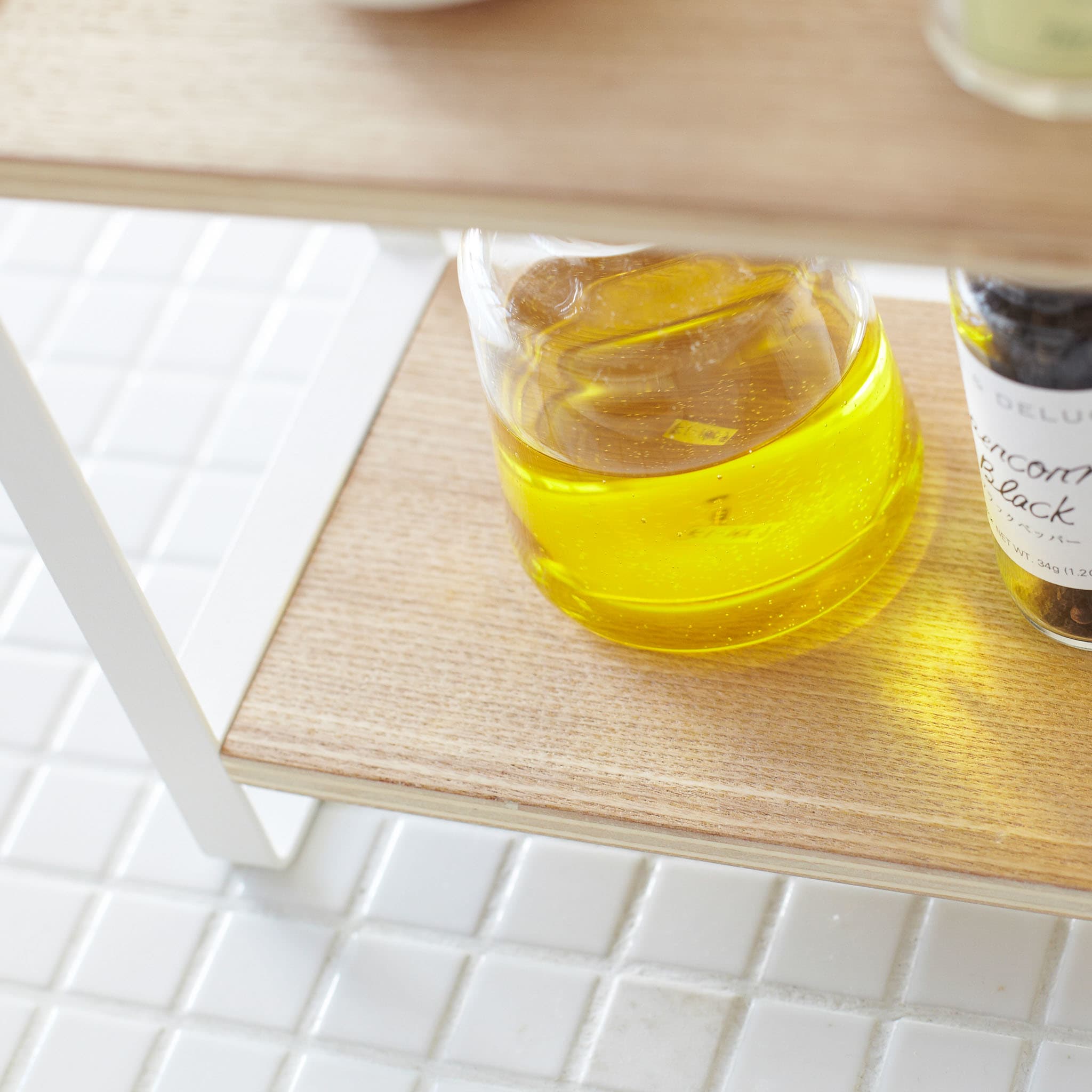 2-Tiered Kitchen Rack : Stylish Wooden Accents