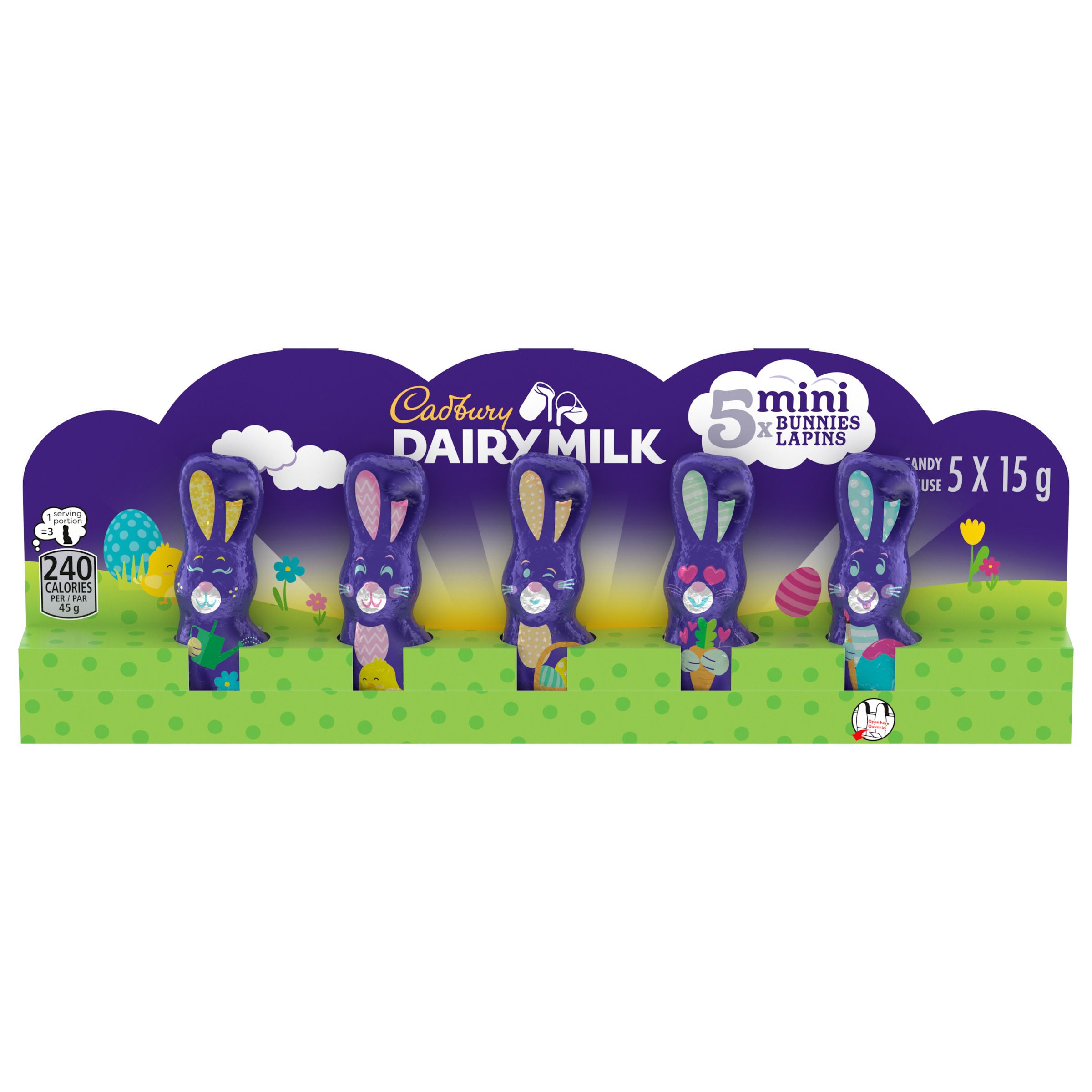 Cadbury Dairy Milk Hollow Mini Easter Bunnies (5 Pieces, 75 g)