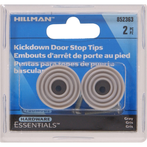 Hardware Essentials Kickdown Door Stop Gray (4" & 5") 2 Pack