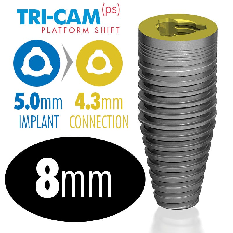 infinity TRI-CAM Platform Shift Implant 5.0 x 8mm, 4.3mm Platform