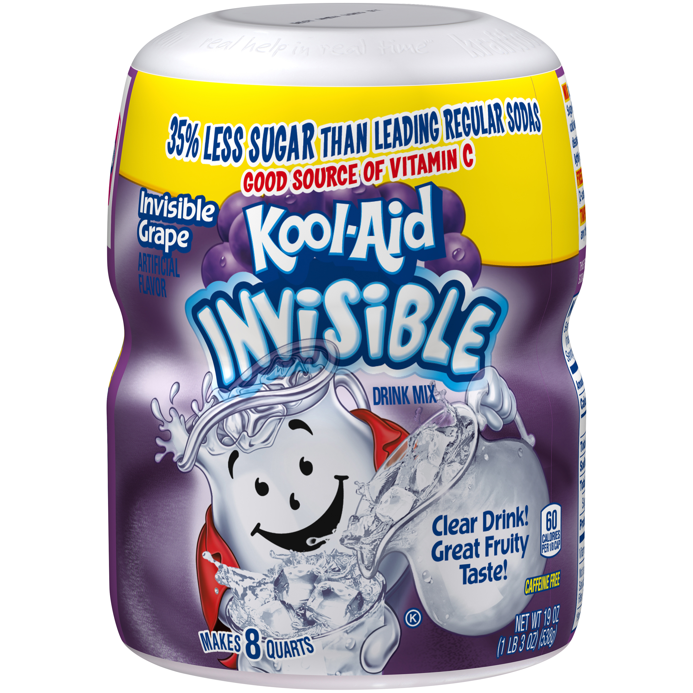 kool-aid invisible grape drink mix sugar sweetened 19 oz