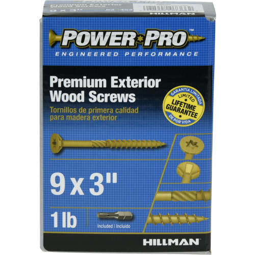Power Pro Premium Exterior Wood Screw (9 x 3") 1lb Box