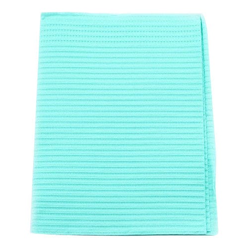 Econoback® Patient Towels, 2-Ply Tissue with Poly, 19" x 13", Aqua - 500/Case