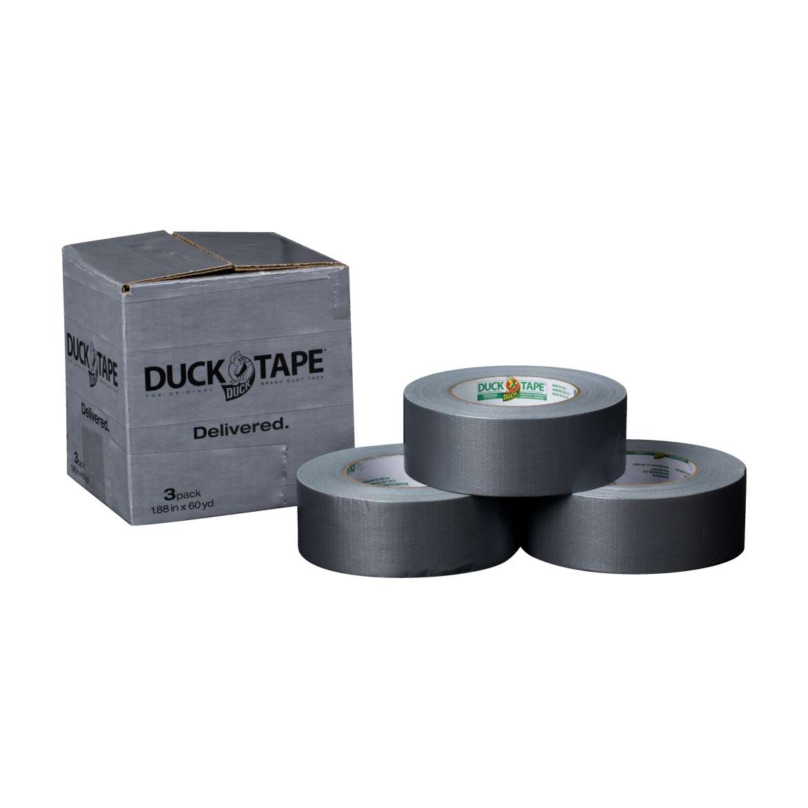 Original Strength Duck Tape® Brand Duct Tape - Silver, 3 pk, 1.88 in. x 60 yd. Image