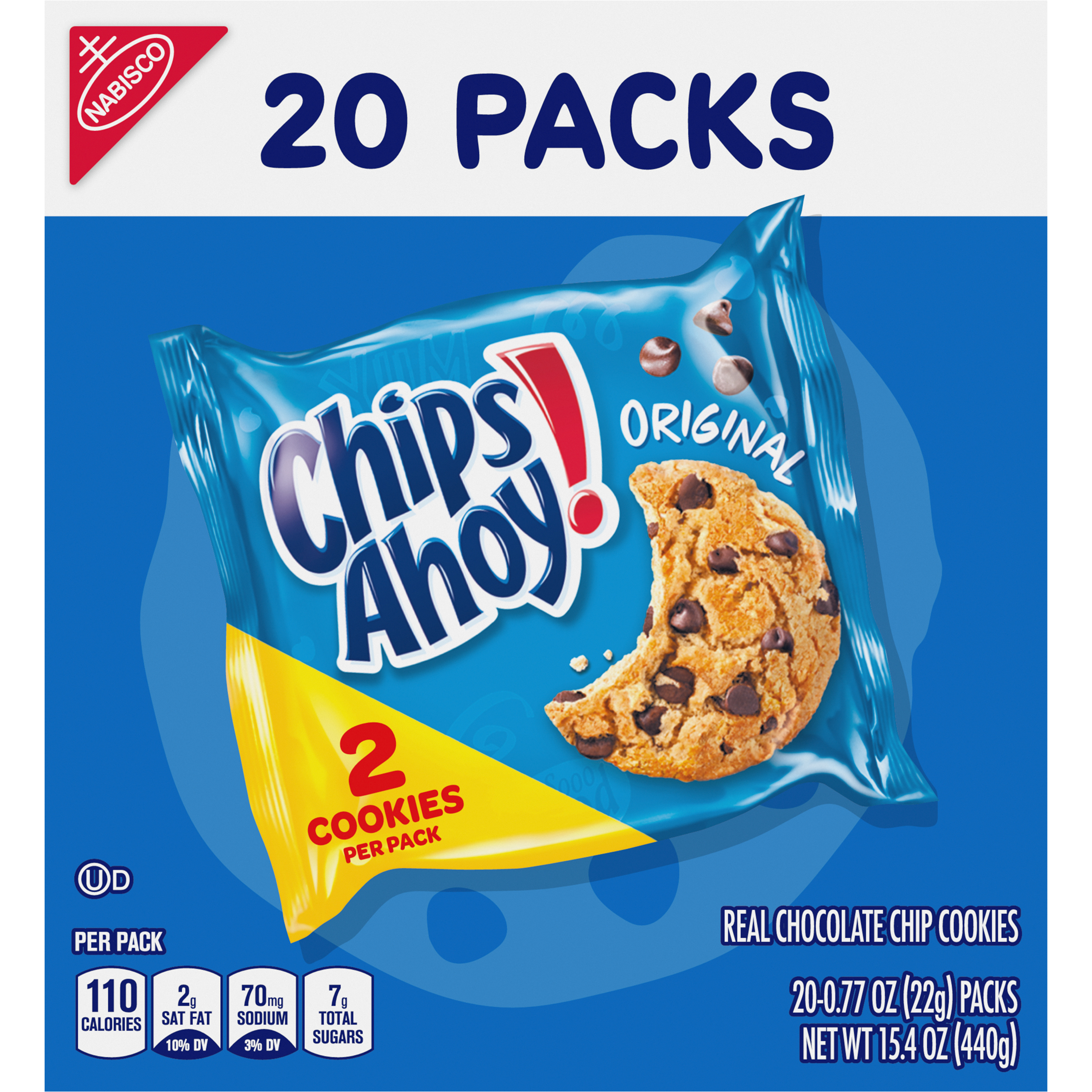 CHIPS AHOY! Original Chocolate Chip Cookies, 20 Snack Packs (2 cookies per pack)-thumbnail-1