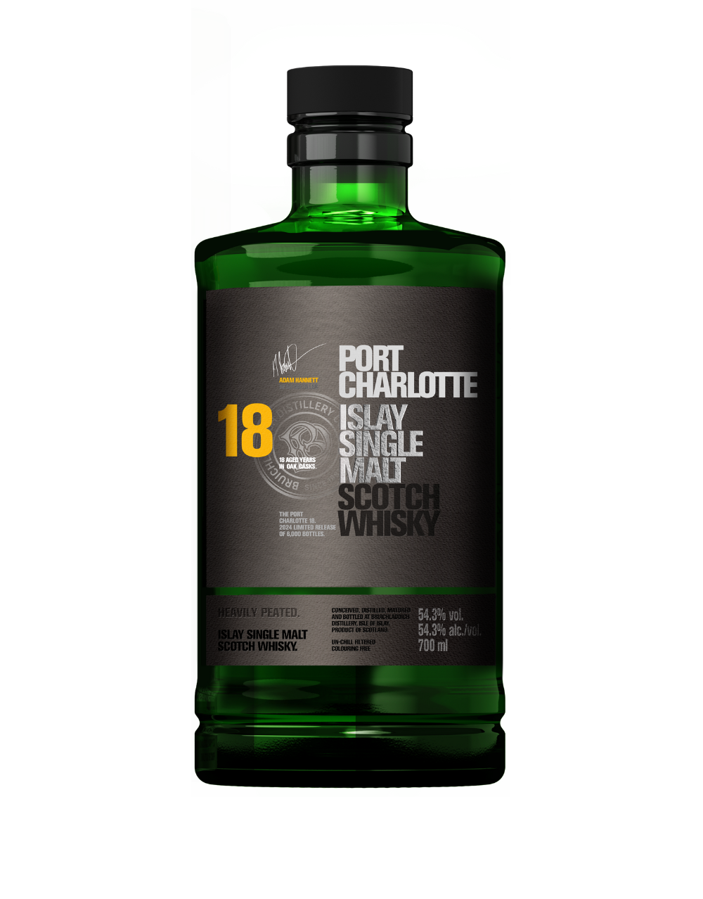 BRUICHLADDICH PORT CHARLOTTE 18 YEAR OLD SINGLE MALT SCOTCH WHISKY