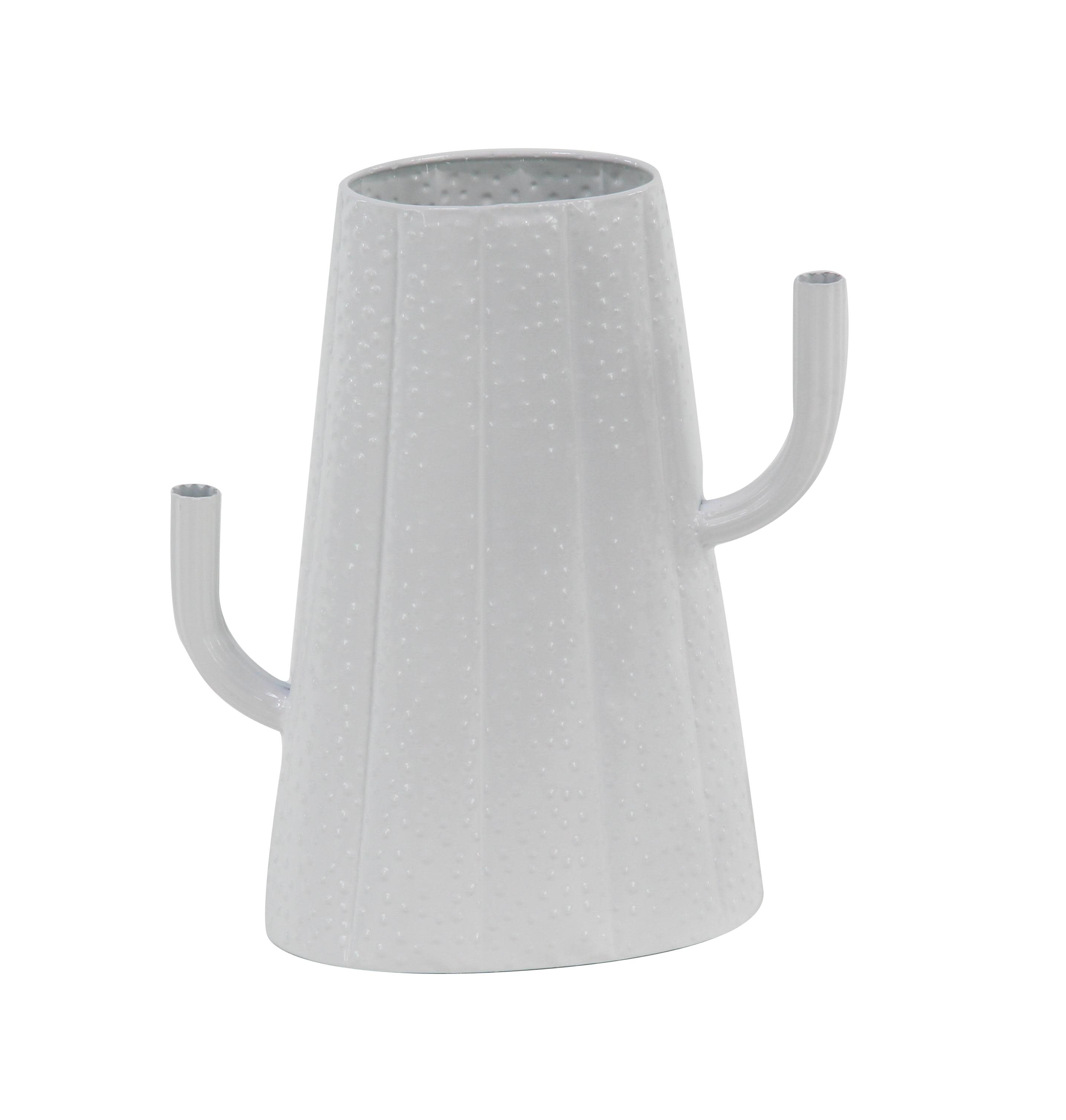 White Metal  Vase, 10" x 6" x 12"