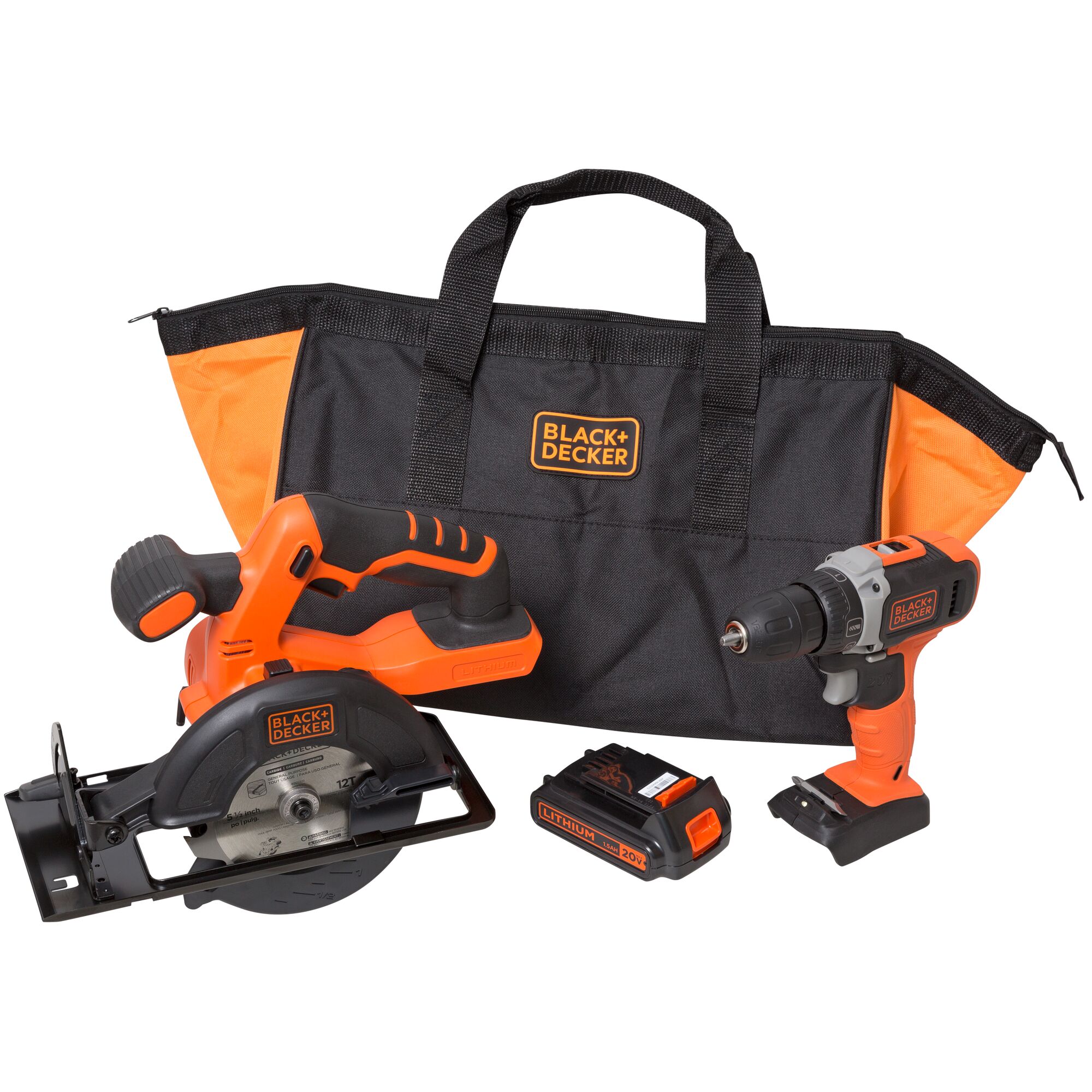 20 volt MAX lithium ion drill and driver plus circular saw combo complete kit.