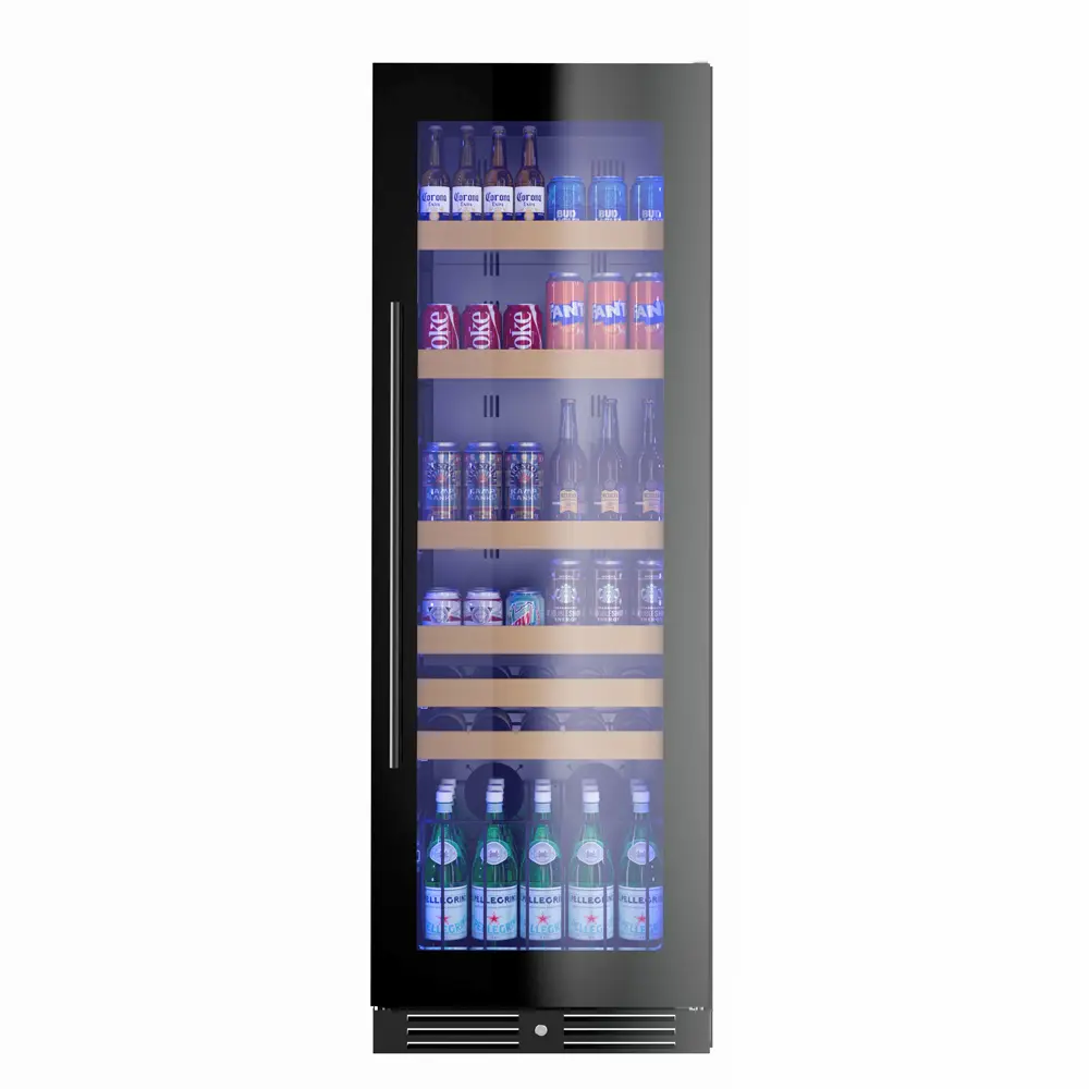 XO Appliances 24W x 70 Tall Beverage Center with a Black Glass, Field Reversible Door