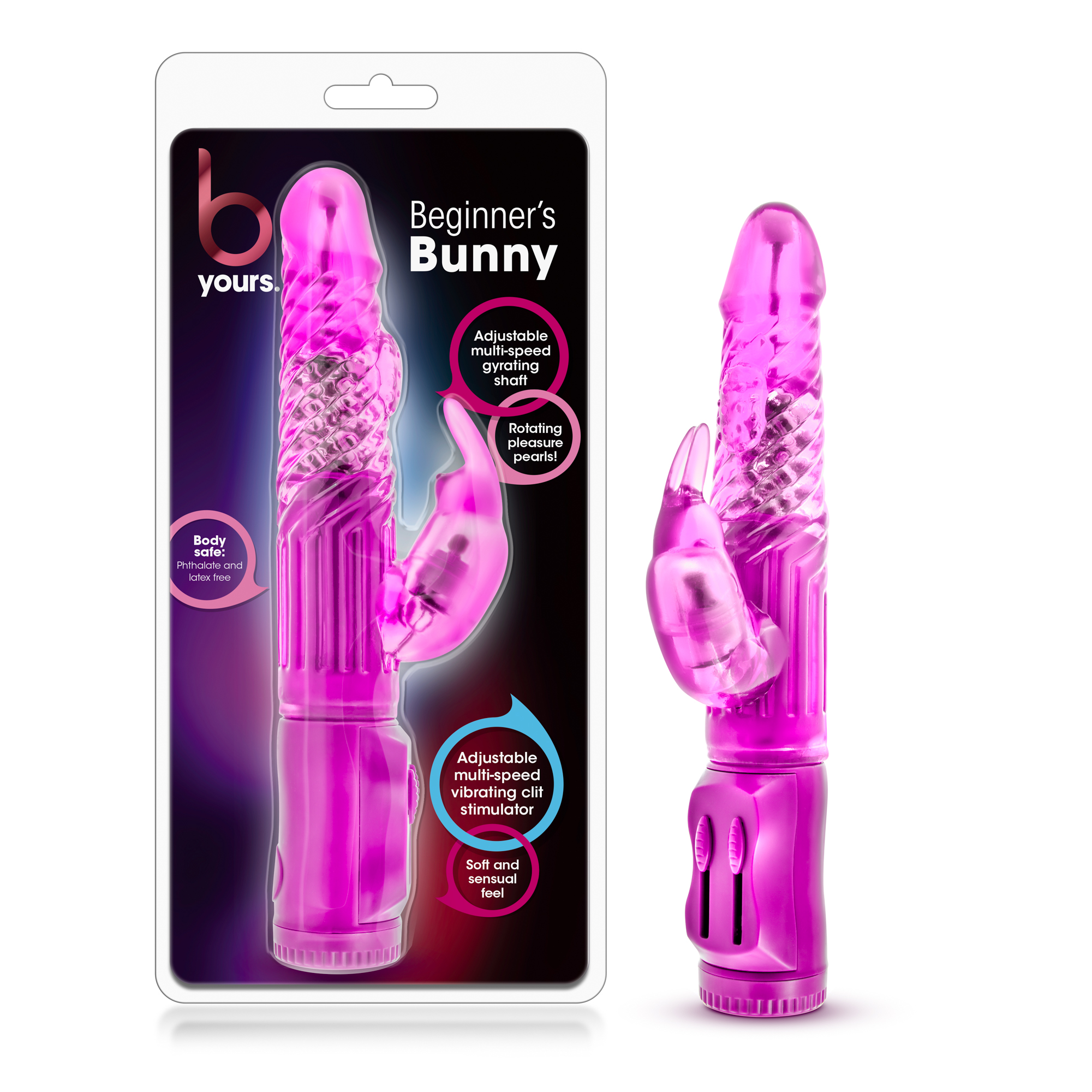 Blush B Yours Beginner's Bunny Pink 8.75-Inch Rabbit Vibrator