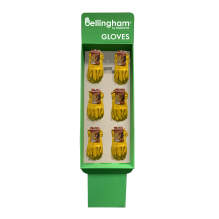 Bellingham FS6-C2354 Premium Grain Cowhide Drivers 6 Peg Free Standing Corrugated Display, 36 Pairs
