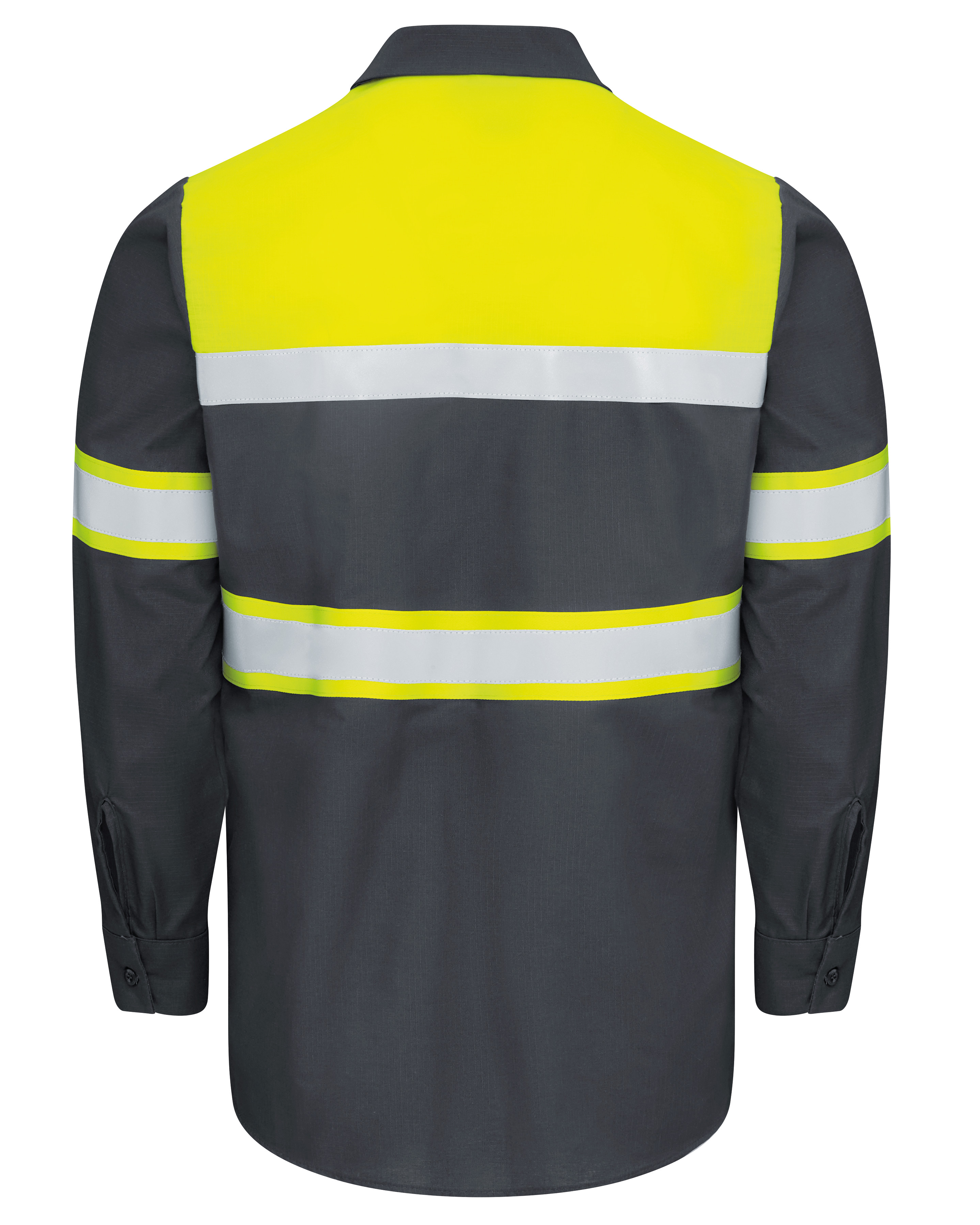 Picture of Red Kap® SY70-HV-TOC1 Hi-Visibility Long Sleeve Color Block Ripstop Work Shirt - Type O, Class 1