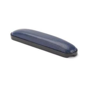 Straight Upholstered Armpad, Desk Length, Midnight Blue with Black Base