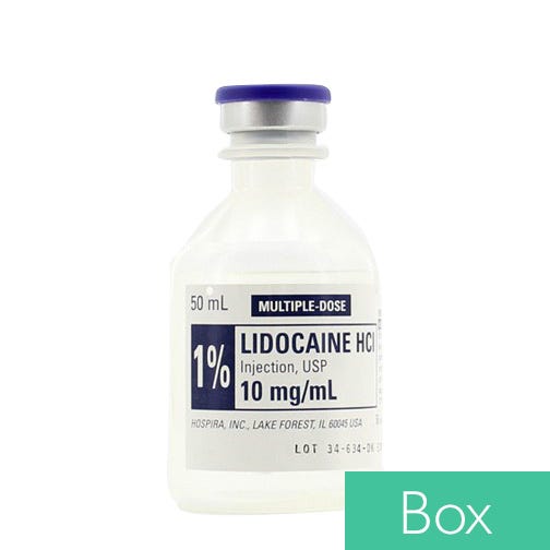 Lidocaine HCl 1% (10mg/ml), 50ml Multiple Dose Vial - 25/Box