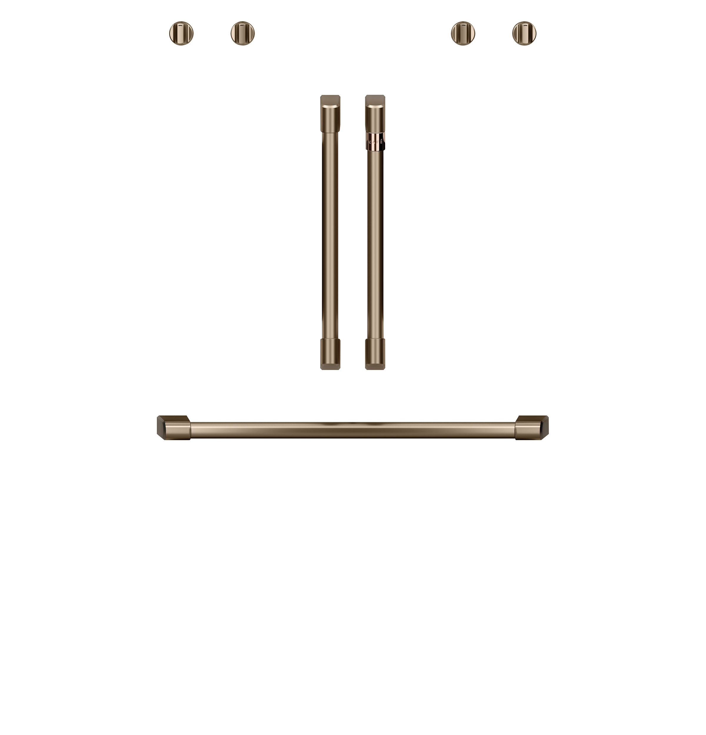 30" Width Hndl & Knob Kit for French-Dr Dbl Wall Ovens Brushed Bronze For use w/ Wall Ovens — Not Connectable view 4