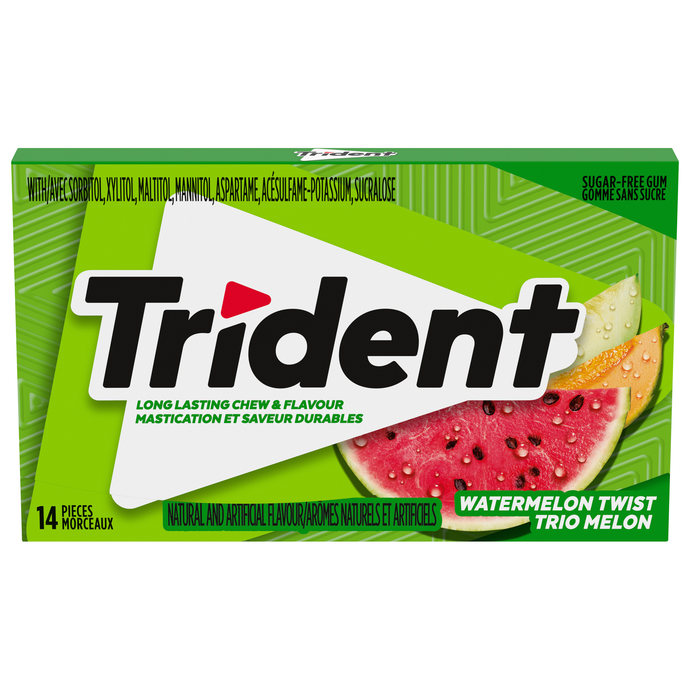 Trident Watermelon Twist Flavour Sugar Free Gum, 14 Piece Pack-thumbnail-0