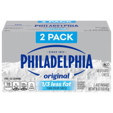 Philadelphia Original 2 Pack 1/3 Less Fat Neufchatel Brick Cream Cheese