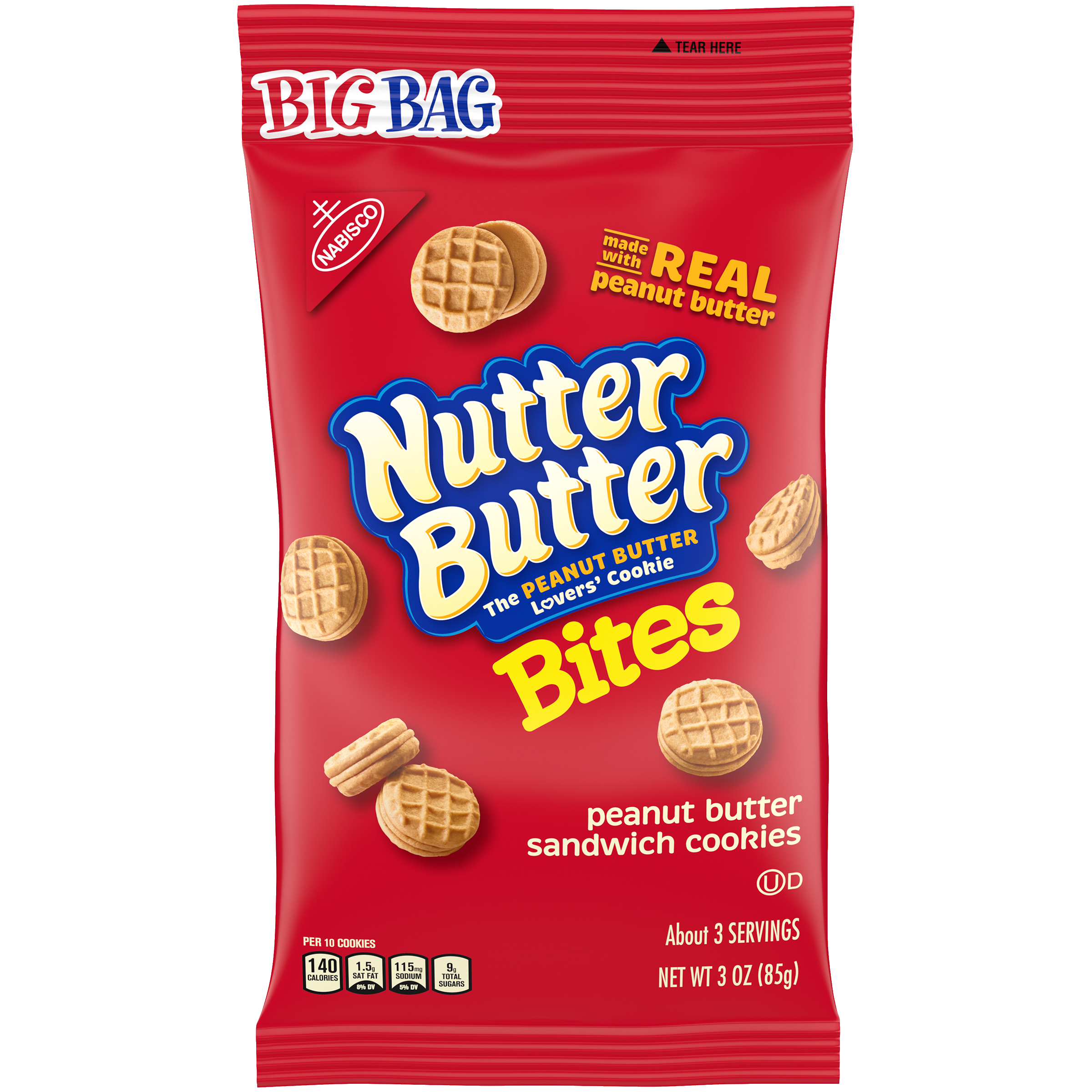 NUTTER BUTTER Bites Cookies-Single Serve Big Bag 3 oz