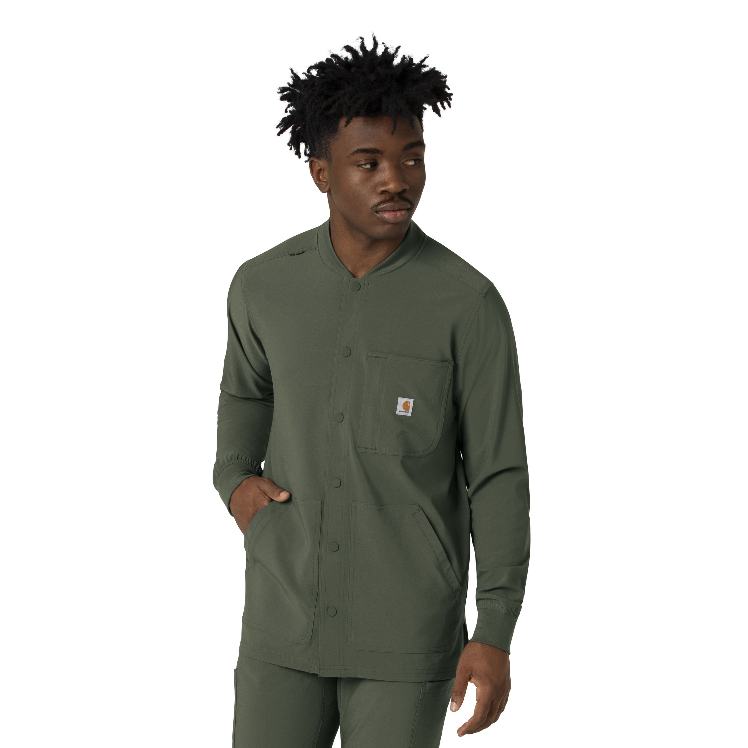 Carhartt Force Cross-Flex C86210 Men&#8216;s FASTDRY 4 Pocket Medical Scrub Shirt Jacket-Carhartt
