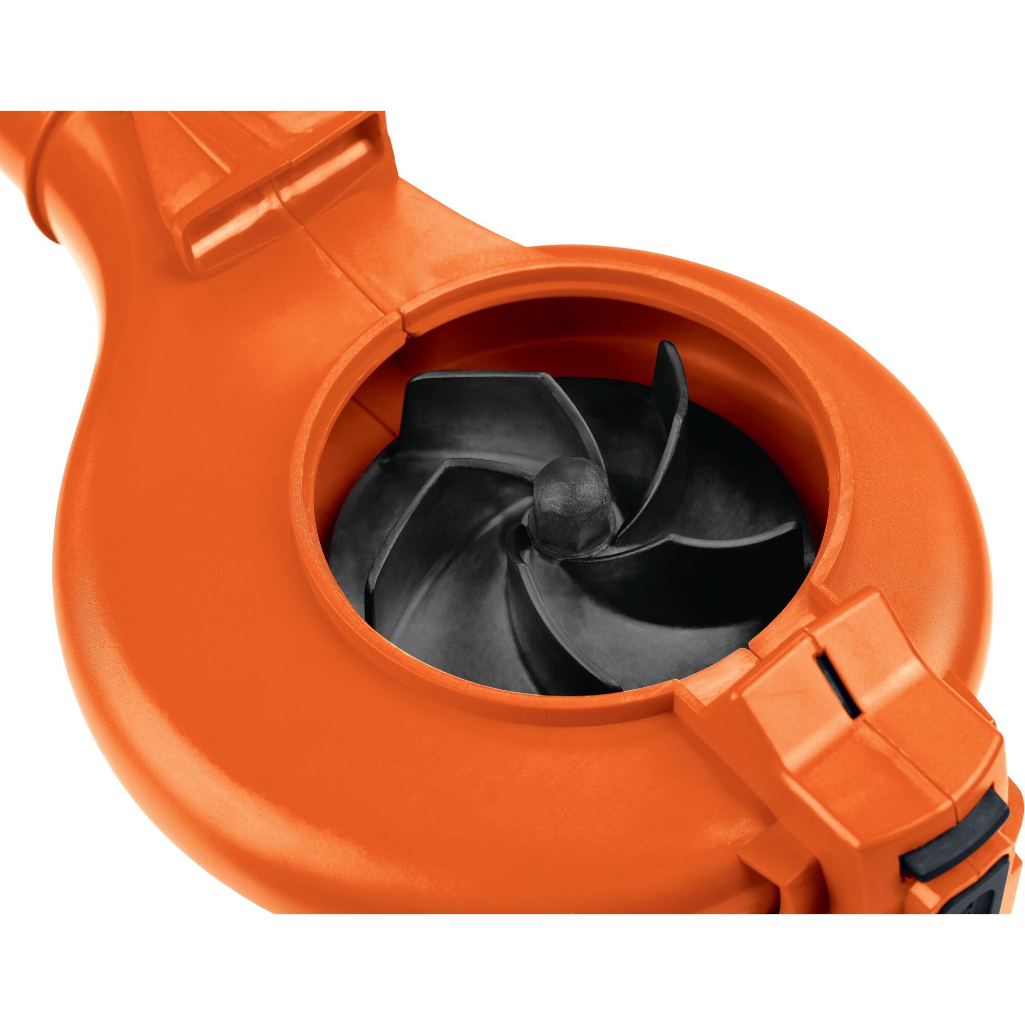 Close up of the fan for the BLACK+DECKER 12 amp blower or vacuum