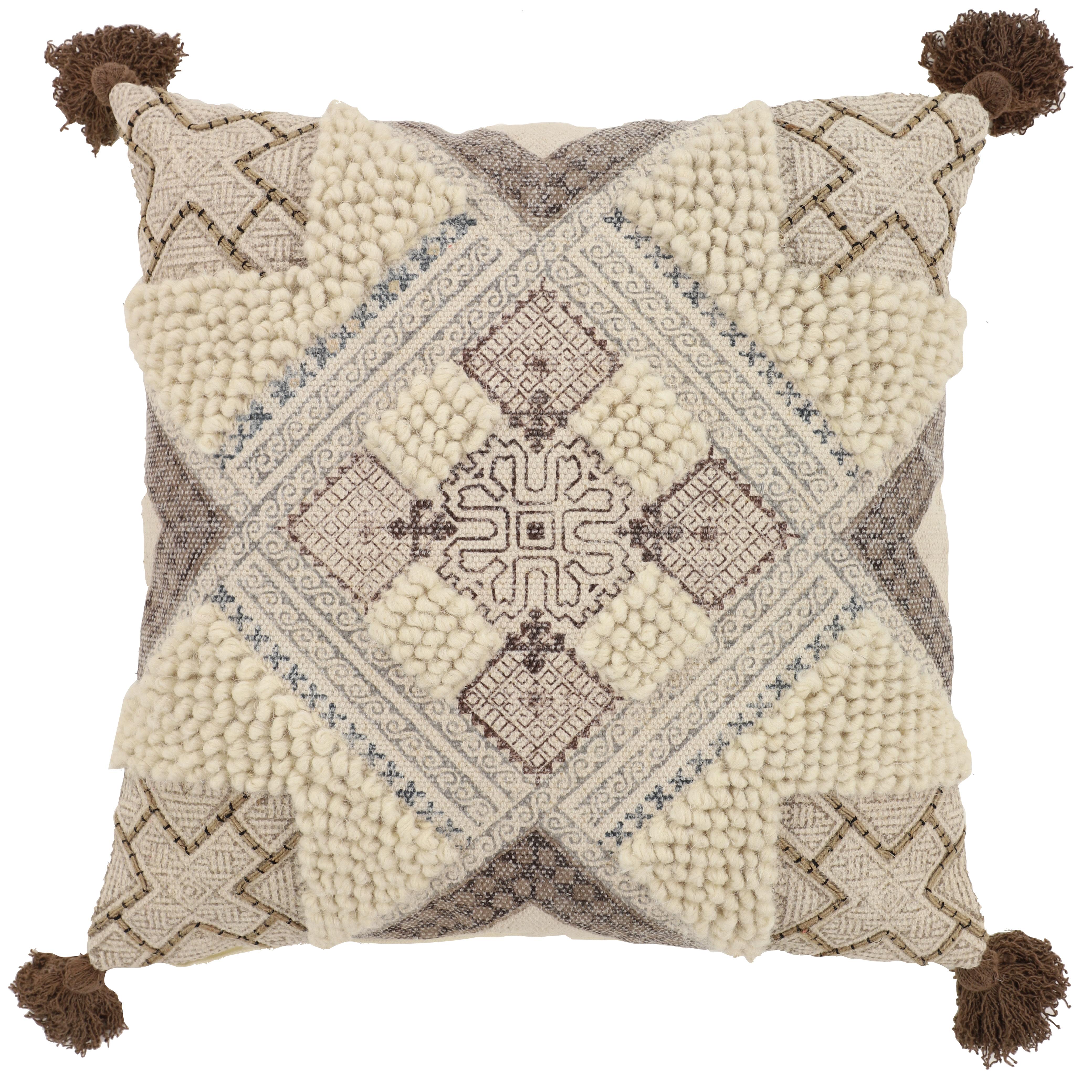 Cotton Fabric  Pillow Decorative, 20" x 7" x 20"