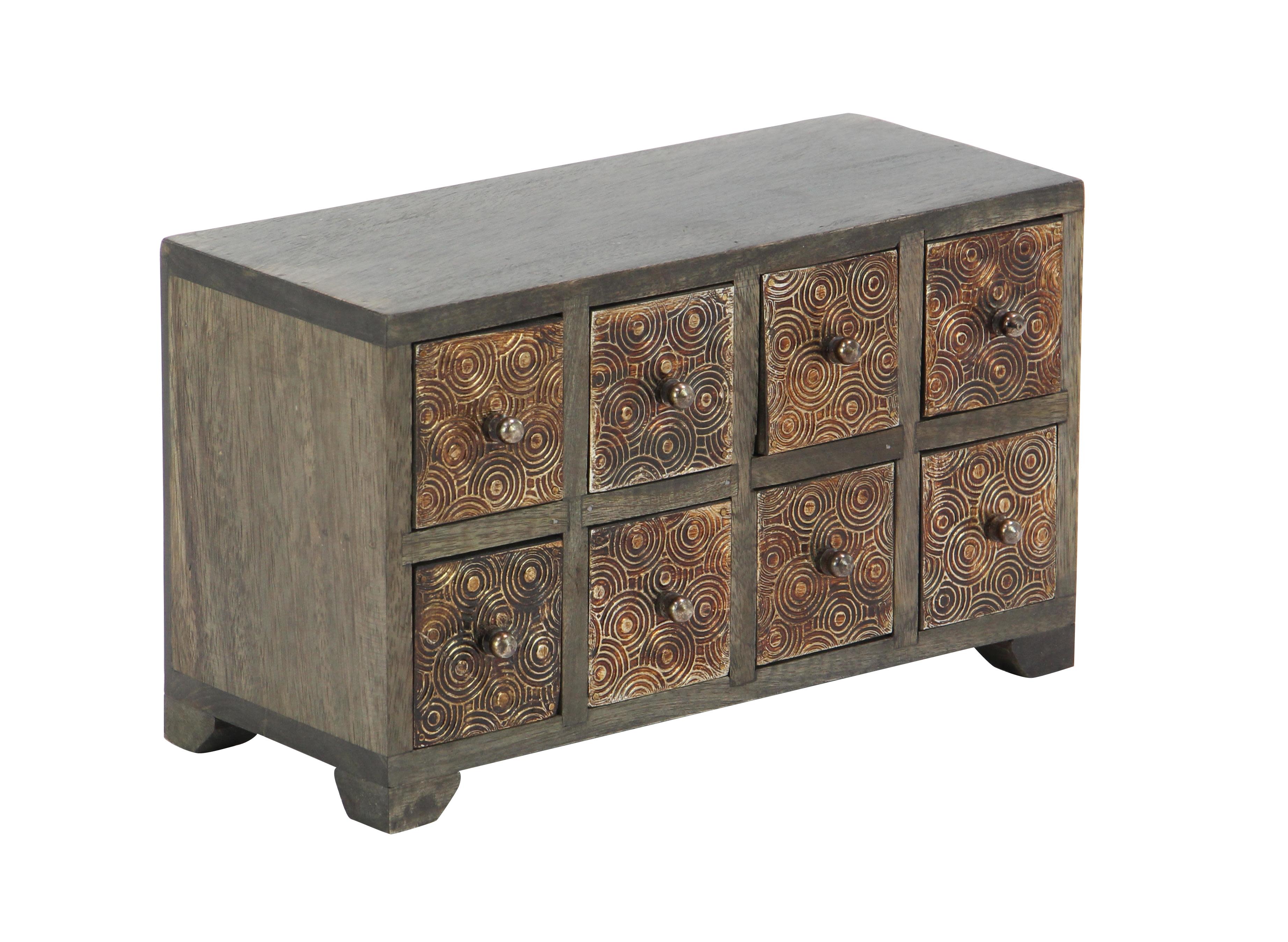 Dark Brown Mango Wood  Jewelry Box, 12" x 5" x 7"