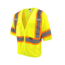 Radians SV232-3 Two Tone Surveyor Type R Class 3 Mesh Safety Vest with Dual Side Zippers