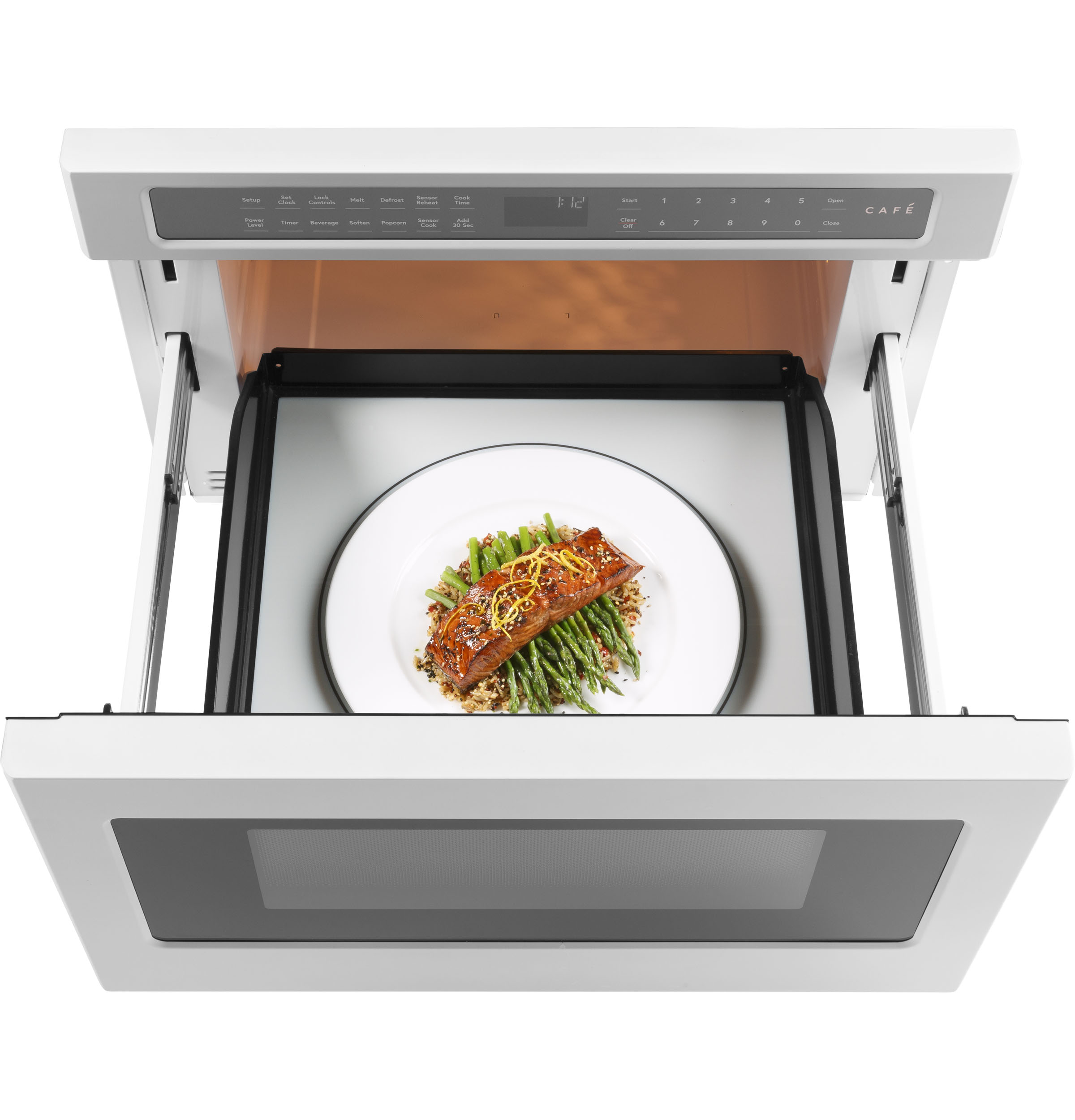 Café™ 1.2 Cu.Ft. Matte White Built In Microwave Drawer view 4