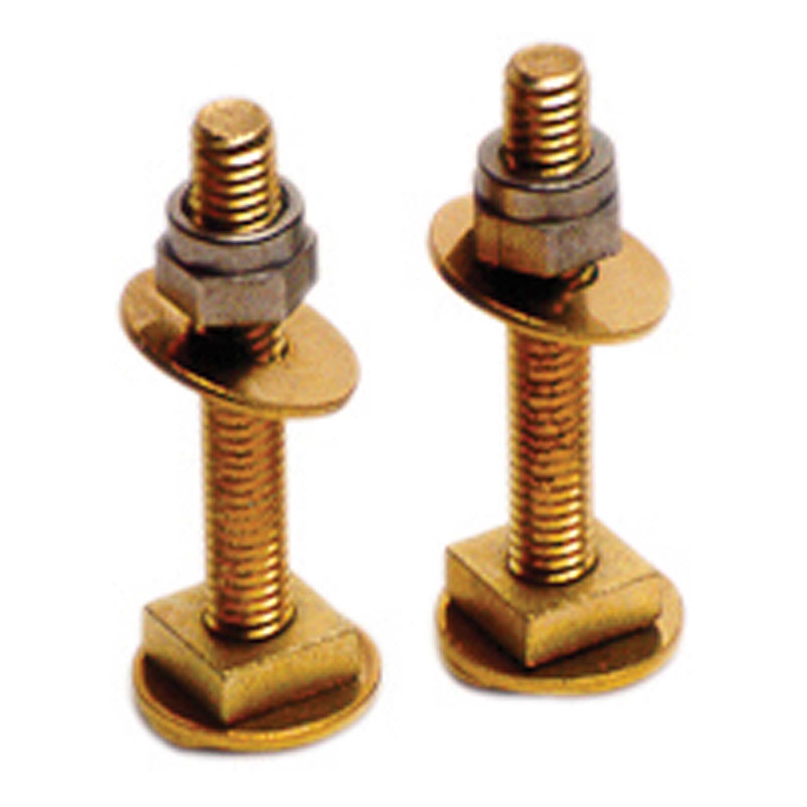 Wolverine Brass® 59448W Wolverine Brass 59448W Solid Brass Closet Bolts with Double Nuts & Washers, 1/4" x 2-1/4"