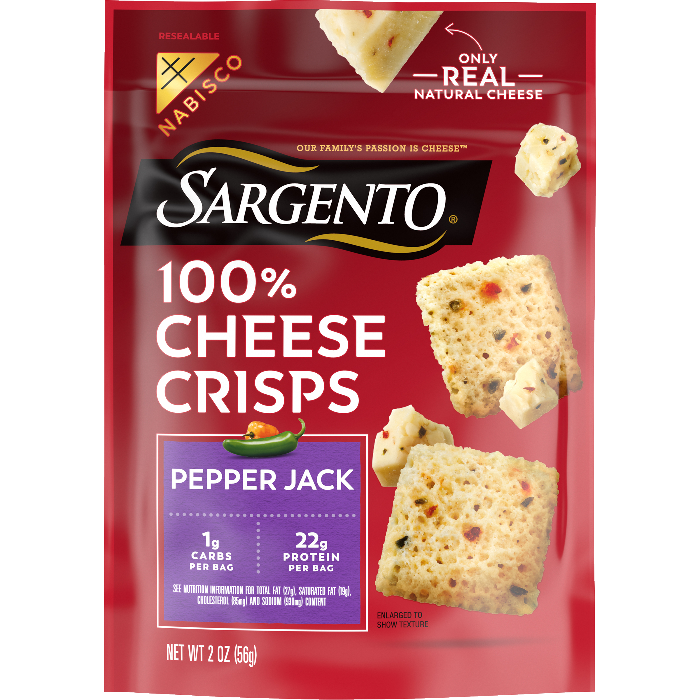 SARGENTO® 100% Cheese Crisps, Pepper Jack, 2 oz-1