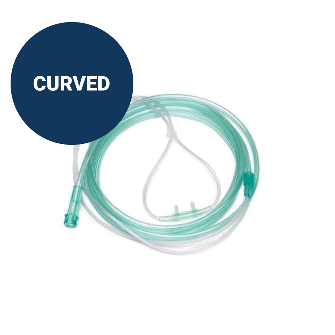 First Breath® Nasal Cannula, with 7' Tubing, Curved, Flared Tips, Over-the-Ear Style  - 50/Case