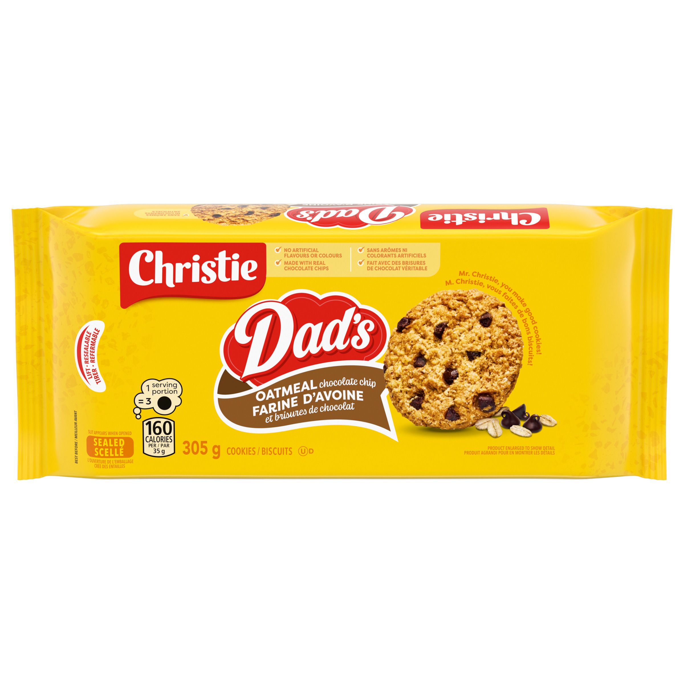 Biscuits DAD's farine d'avoine et brisures de chocolat, 350 g-0