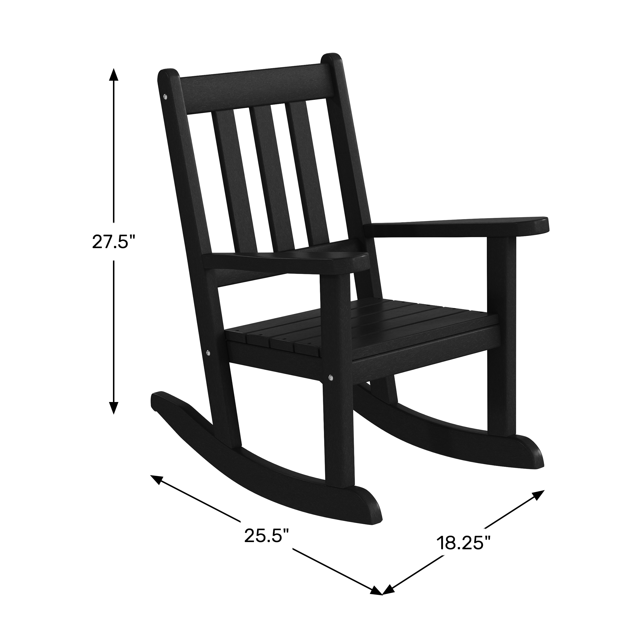 Outdoor HDPE Plastic Preschool Toddler Rocking Chairs (Set of 2) WWT Spec Image
