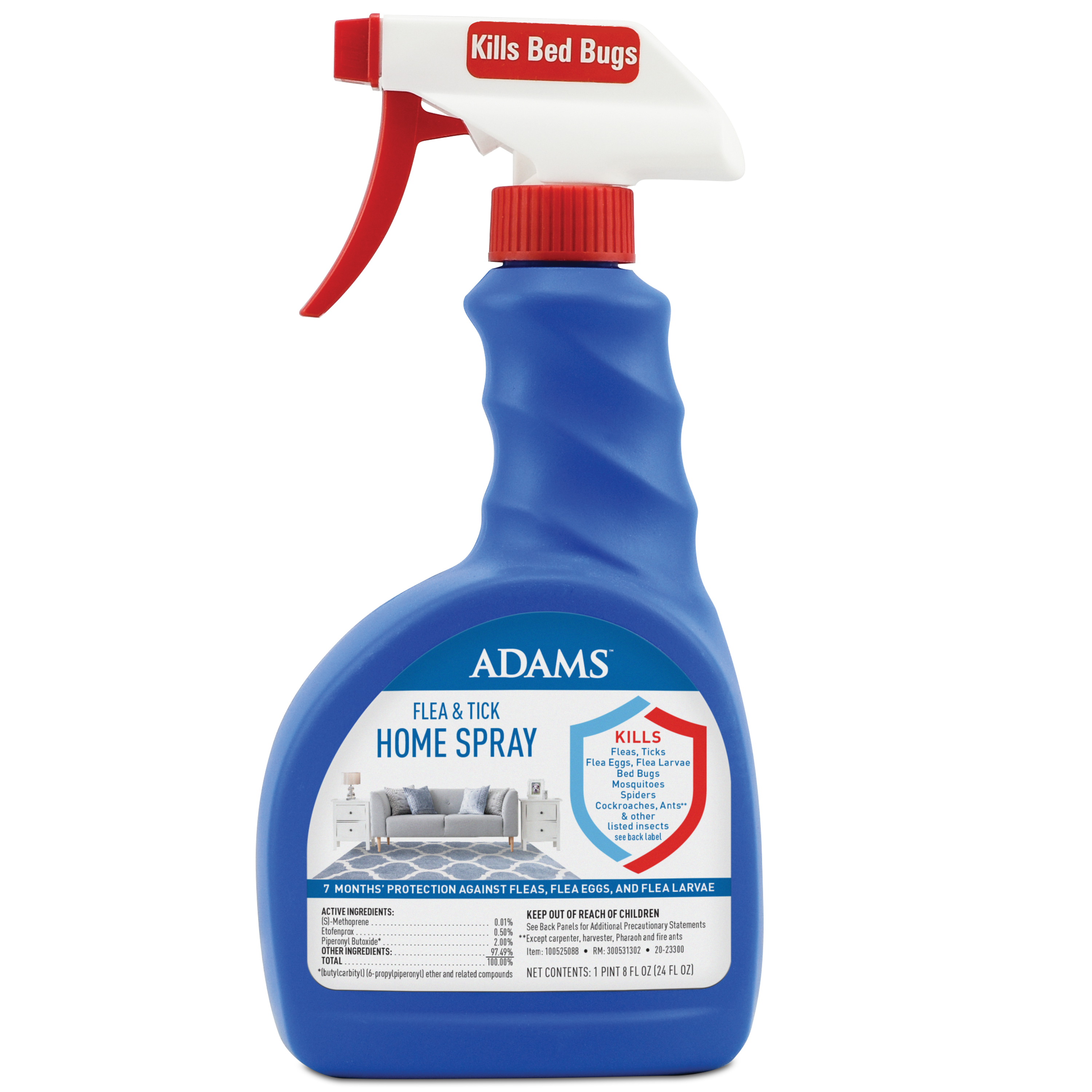Adams Flea and Tick Home Spray; For Indoor Use 24 Ounces