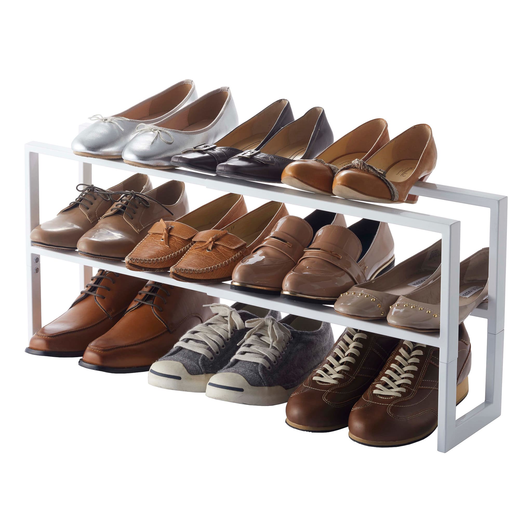 2-Tiered Extendable Shoe Rack : Practical Extendable Design