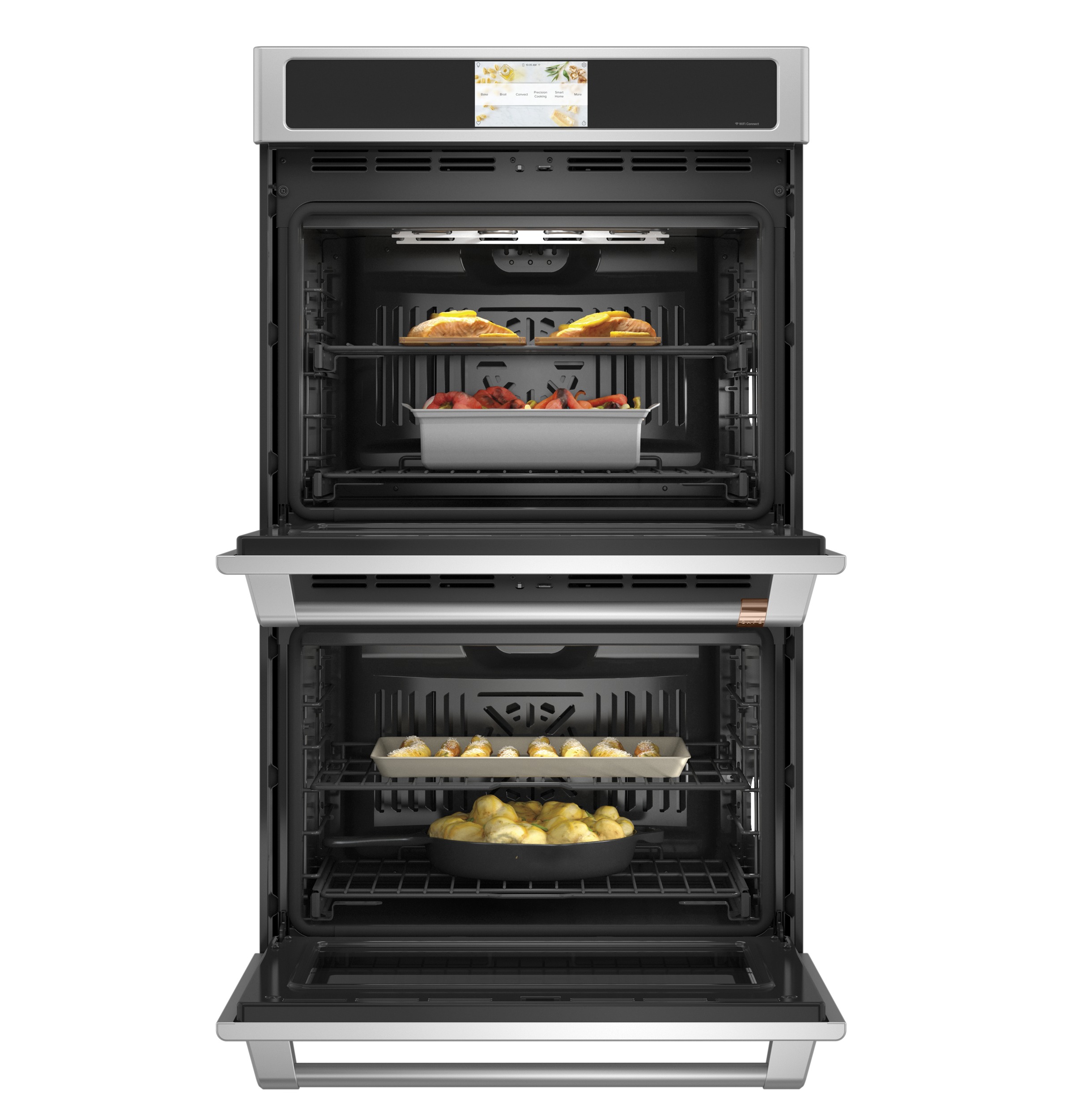 30" Width — Dbl Elec — Slf & Stm Cln — Conv (Both) — 7" Full-Clr Tch LCD Scrn — 4x Roller Rck, Meat Prb — Prec Ckg, Hot-Air Fry, Stm-Assist — Connectable via built-in WiFi — Est Drop Date = JUN-26 view 4