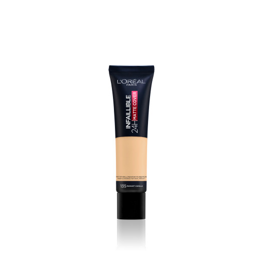 l'oréal paris infaillible 24h matte cover yüksek kapatıcı fondöten - 135 radiant vanilla