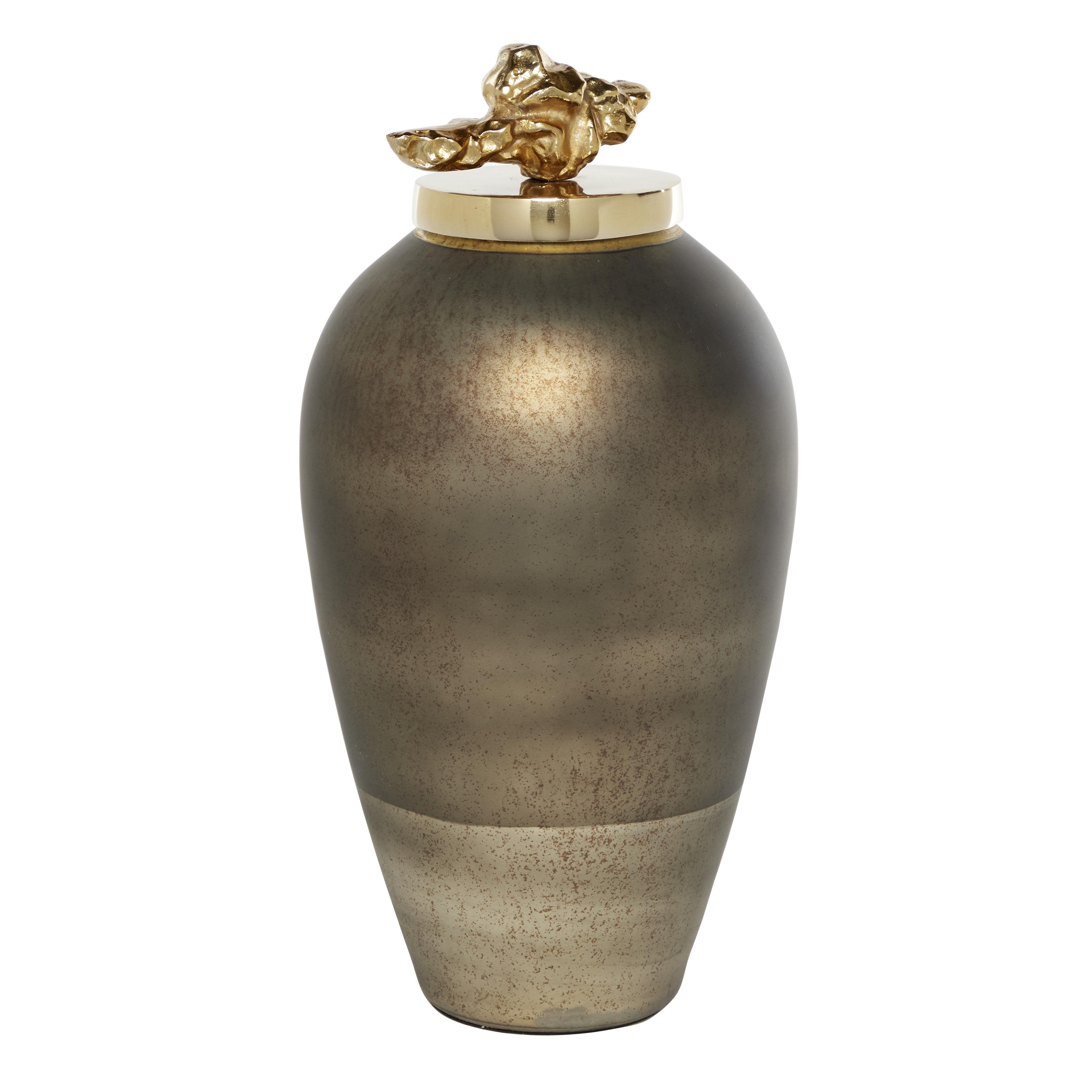 Venus Williams Collection Gold Glass Modern Decorative Vase, 20" x 10" x 10"