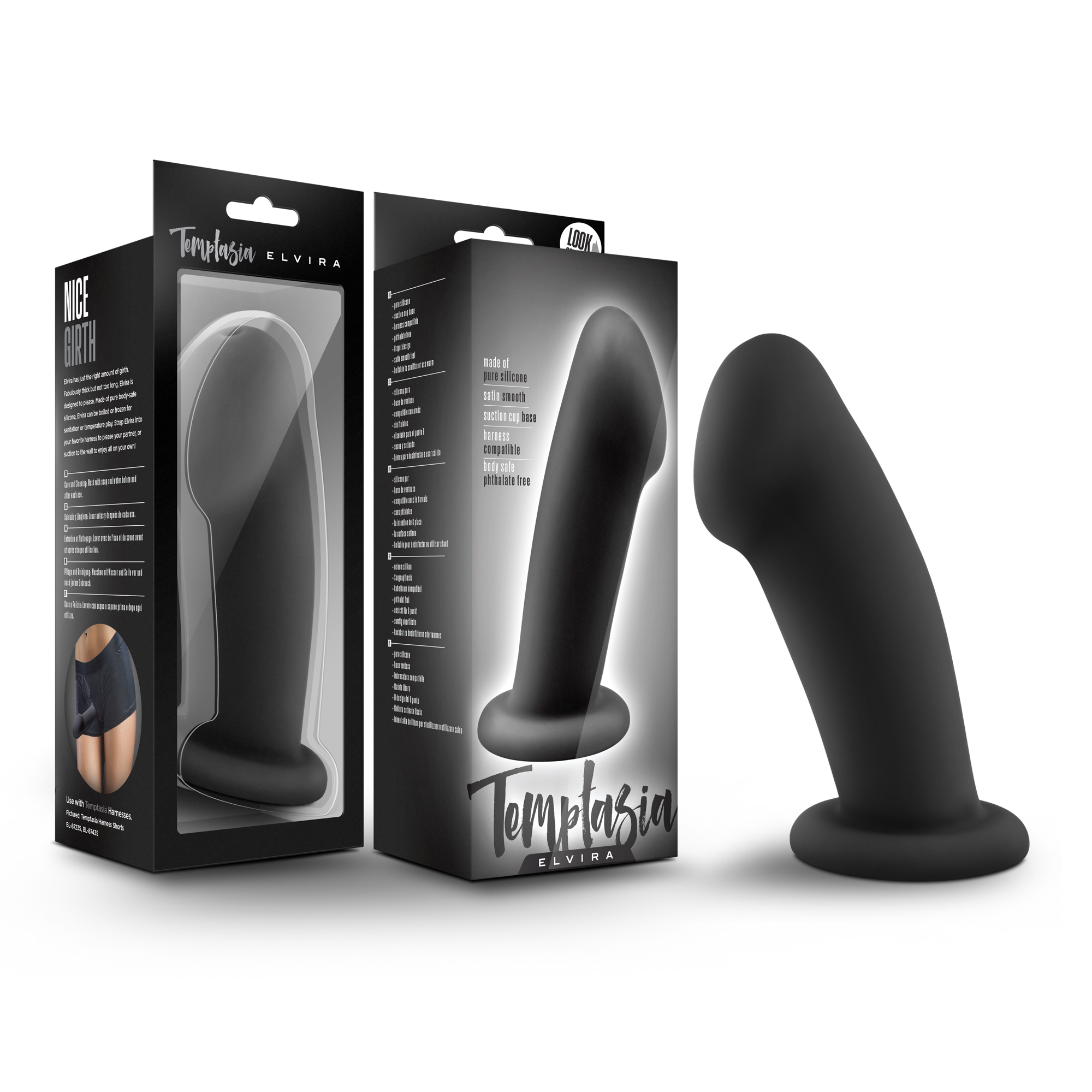 Blush Temptasia Elvira Realistic Black 5.5-Inch Long Dildo With Suction Cup Base