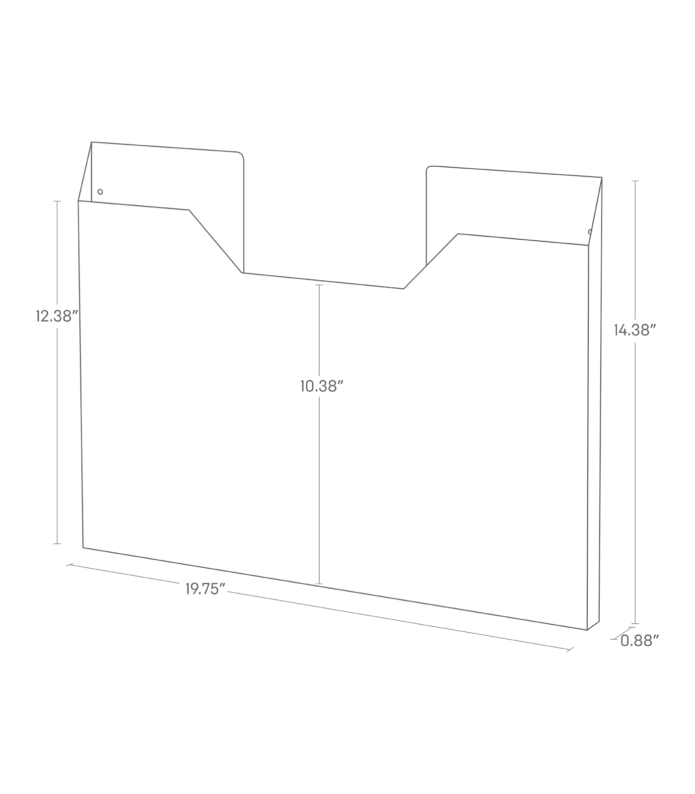 Dimension image for Magnetic Placemat Organizer showing total height of 17", length of 5", width of 11",