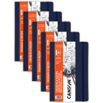 Canson Graduate Sketch & Notes Art Book, Dark Blue, Soft Cover Binding, 92 Sheet, 5.5x8.5 inch, Pack of 5
