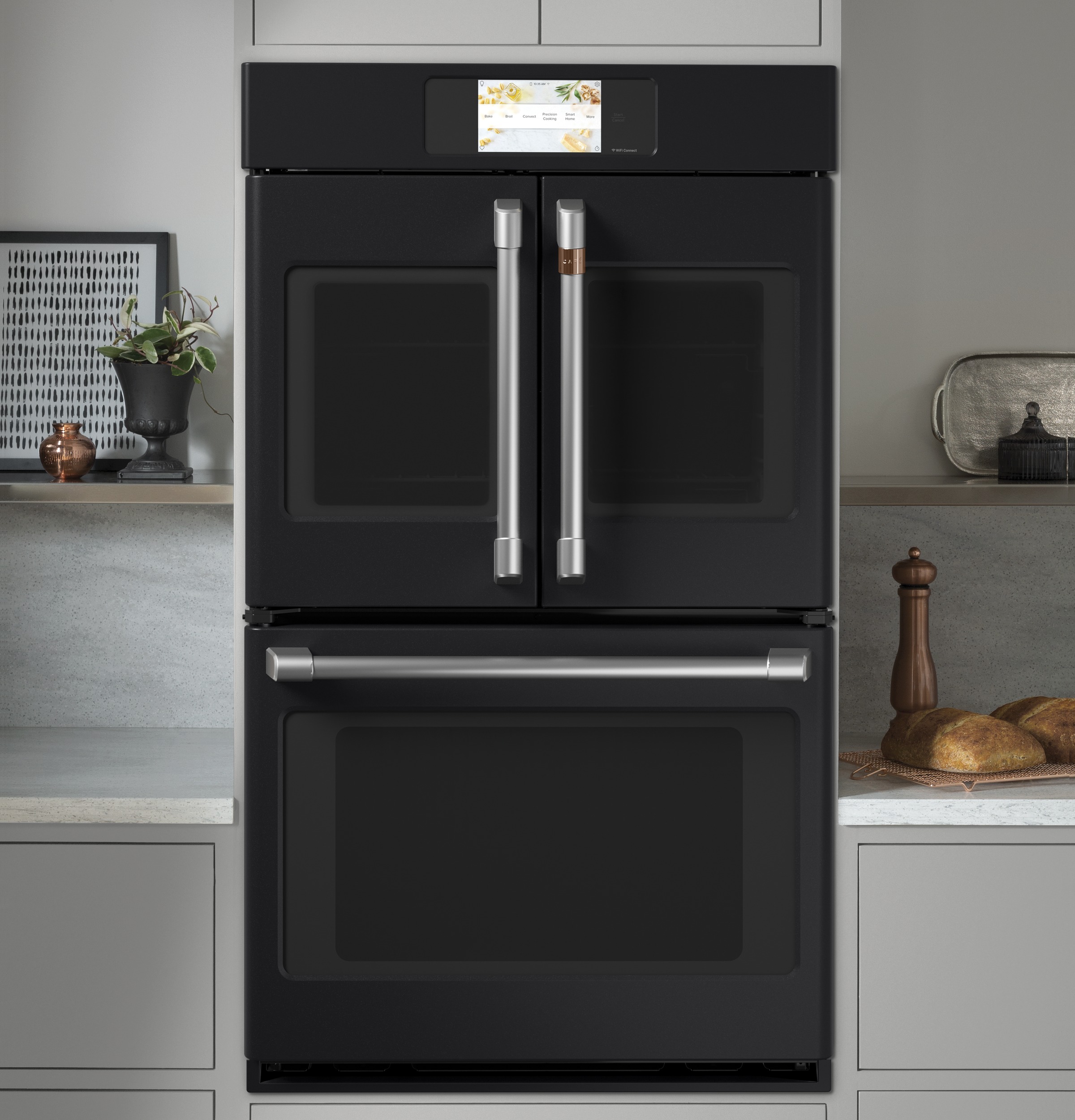 30" Width Dbl Elec French-Dr Slf & Stm Cln Conv (Both) 7" Full-Clr Tch LCD Scrn 4x Roller Rck, Meat Prb Prec Ckg, Hot-Air Fry — Connectable via built-in WiFi — Est Drop Date = JUN-26 view 5