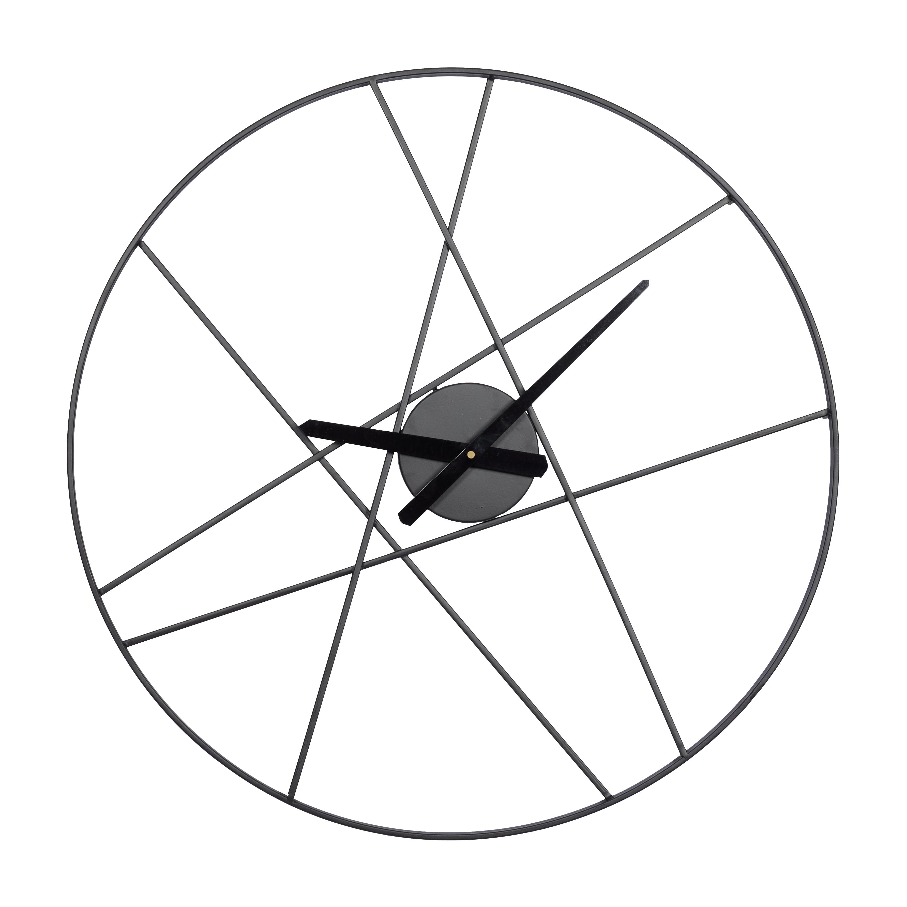 CosmoLiving by Cosmopolitan Black Metal  Open Frame Round Wall Clock, 24" x 2" x 24"