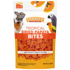Image of Sunseed Tropical Dried Papaya Bites Treats for Bird & Small Animal, 5 oz