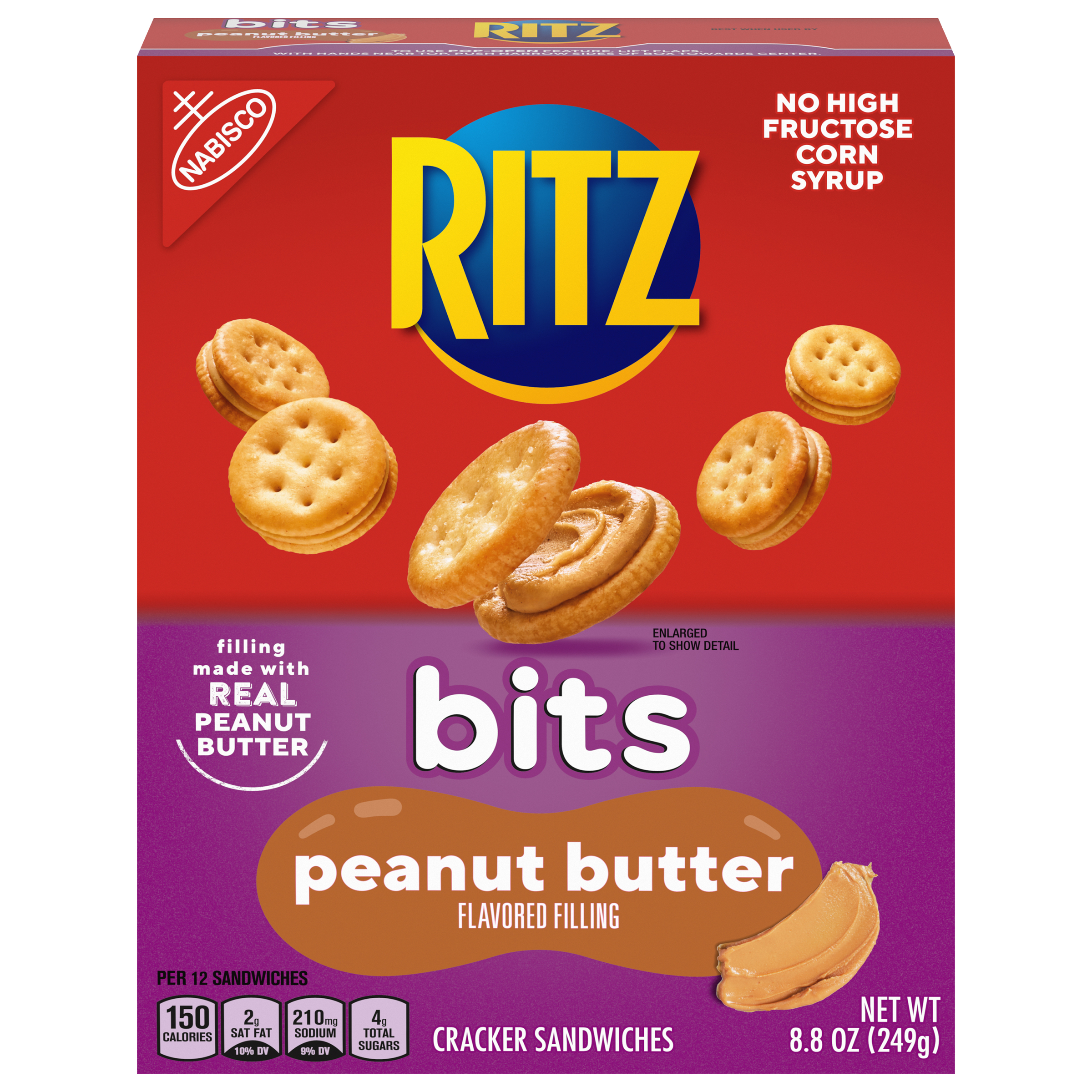 RITZ Bits Peanut Butter Sandwich Crackers, 8.8 oz-0