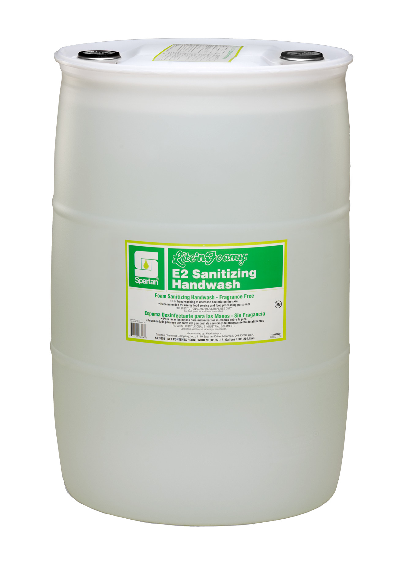 Spartan Chemical Company Lite'n Foamy E2 Sanitizing Handwash, 55 GAL DRUM