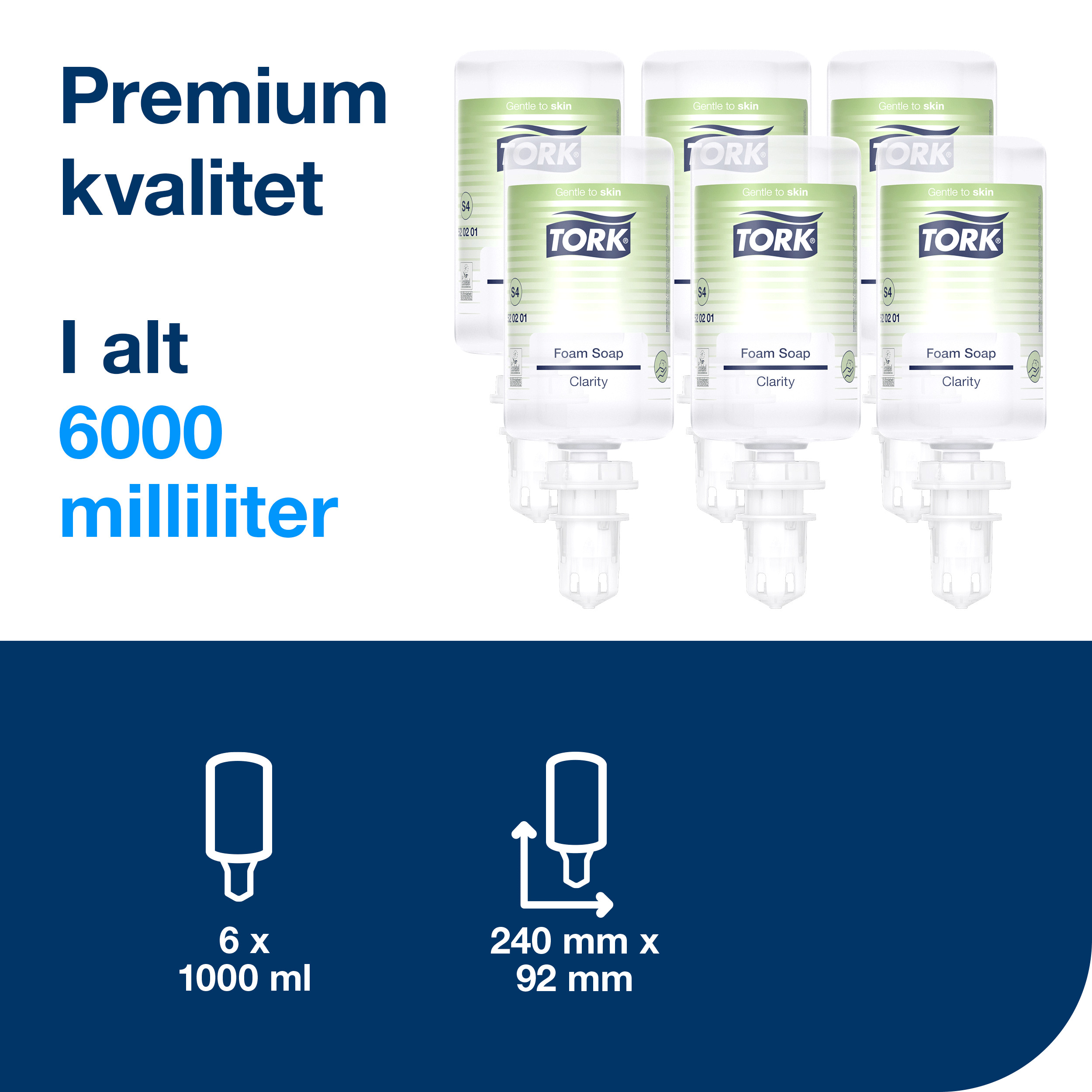Håndsæbe, Skum, Refill, 1000 ml, Tork Clarity S4