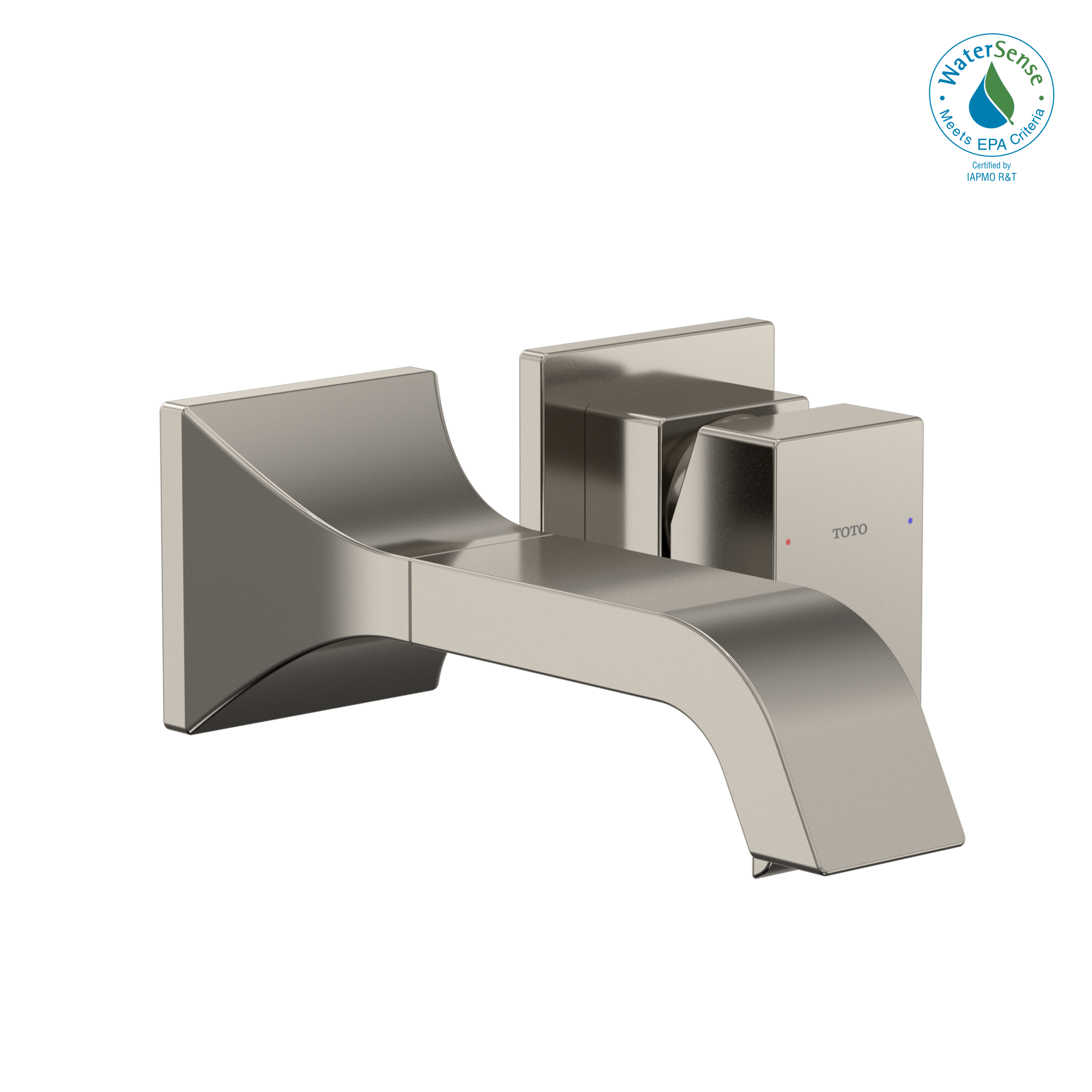 TOTO GC 1.2 GPM Wall-Mount Single-Handle Bathroom Faucet with COMFORT GLIDE Technology, Polished Nickel, Brass, TLG08307U#PN